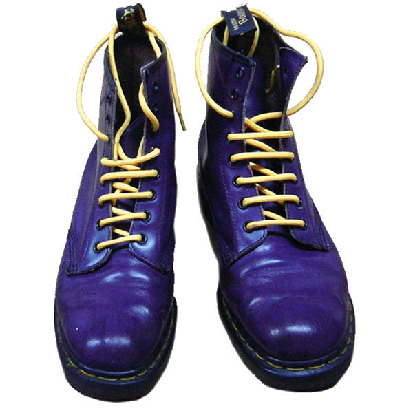 Dr Martens 英国製 ドクターマーチン 8eye Boots Purple 8ホール ブーツ 紫 紐イエロー Ist Romantist