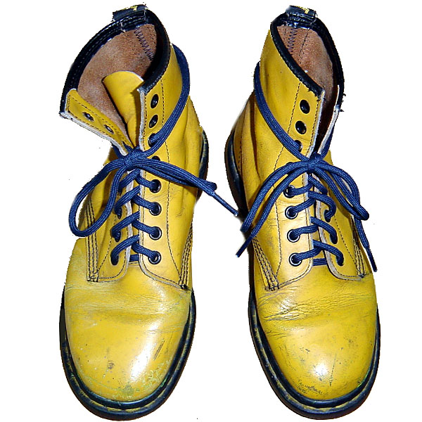 Dr.Martens 英国製 ドクターマーチン 8EYE BOOTS YELLOW 8ホール ブーツ イエロー 黄×紐ネイビー