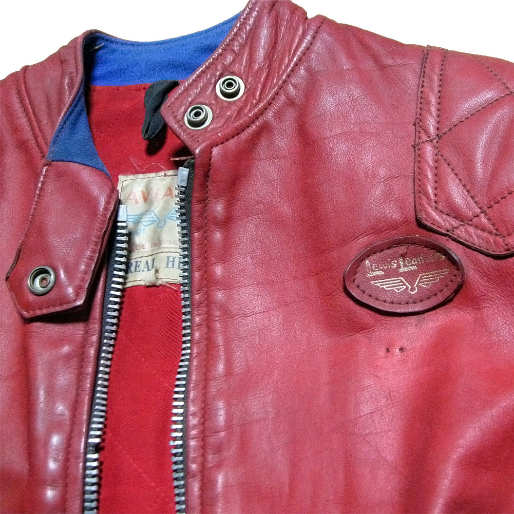 LEWIS LEATHERS PHANTOM 70s VINTAGE LEATHER JACKET RED ルイスレザー ...