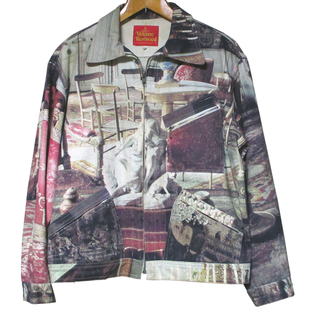 90's Vivienne Westwood SALON printed demin jacket ヴィヴィアン ...