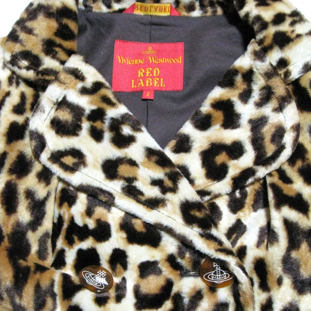 Vivienne Westwood RED RABEL Leopard Faux Fur Coat ヴィヴィアン 