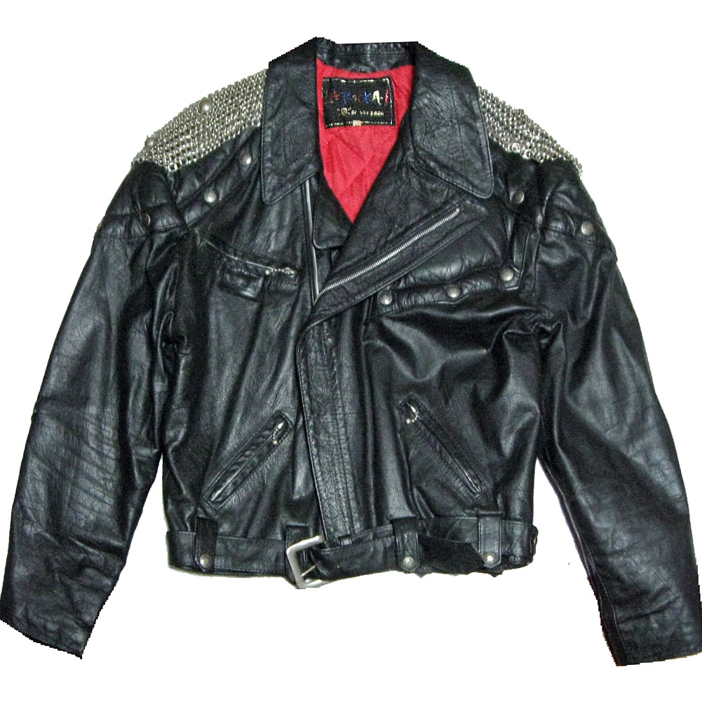 JOHNSONS LA ROCKA! VINTAGE Chainmail Leather biker jacket ラロッカ 