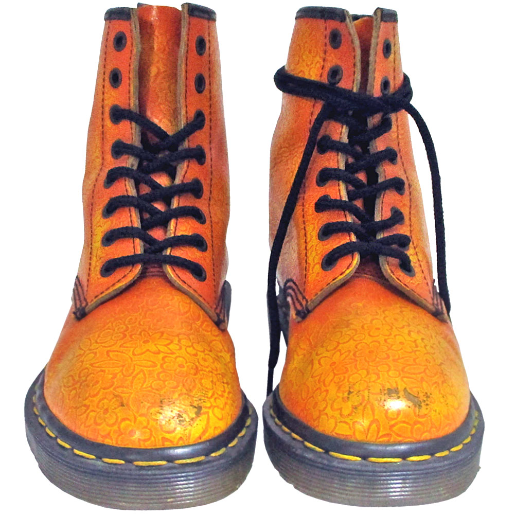 Dr.Martens 英国製 ドクターマーチン 8EYE BOOTS オレンジイエロー系 8ホール ブーツ MADE IN ENGLAND